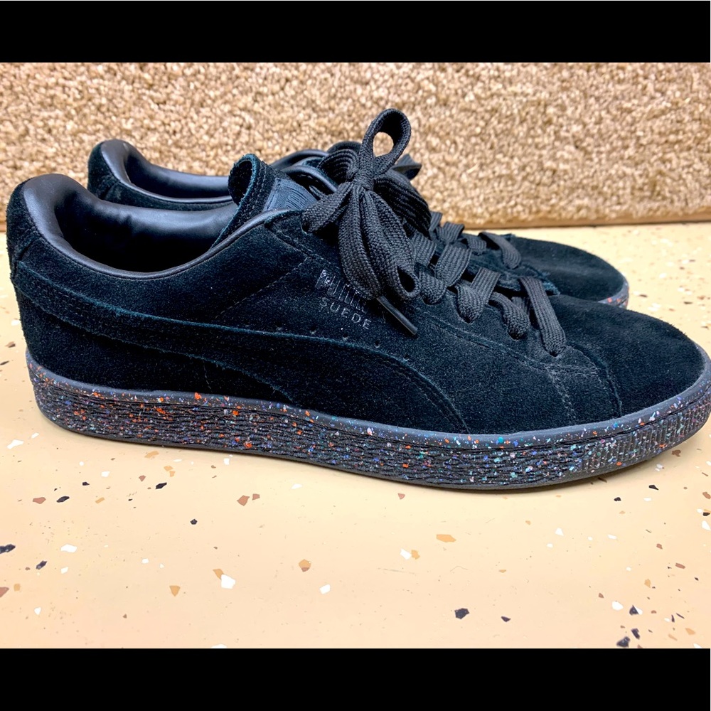 Puma classic black suede speckled color